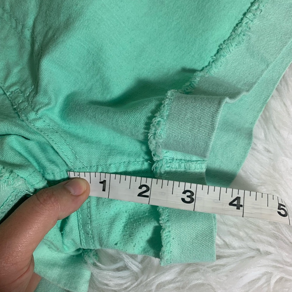 Express Womens Sz 14 Cuffed Mint Green Jean Shorts - Picture 11 of 11
